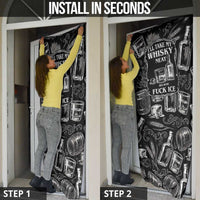 Whisky Neat Door Cover Vintage Bold Statement Design