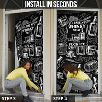 Whisky Neat Door Cover Vintage Bold Statement Design