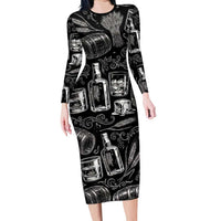 Whisky Neat Family Matching Long Sleeve Bodycon Dress and Hawaiian Shirt Vintage Bold Statement Design