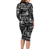 Whisky Neat Family Matching Long Sleeve Bodycon Dress and Hawaiian Shirt Vintage Bold Statement Design