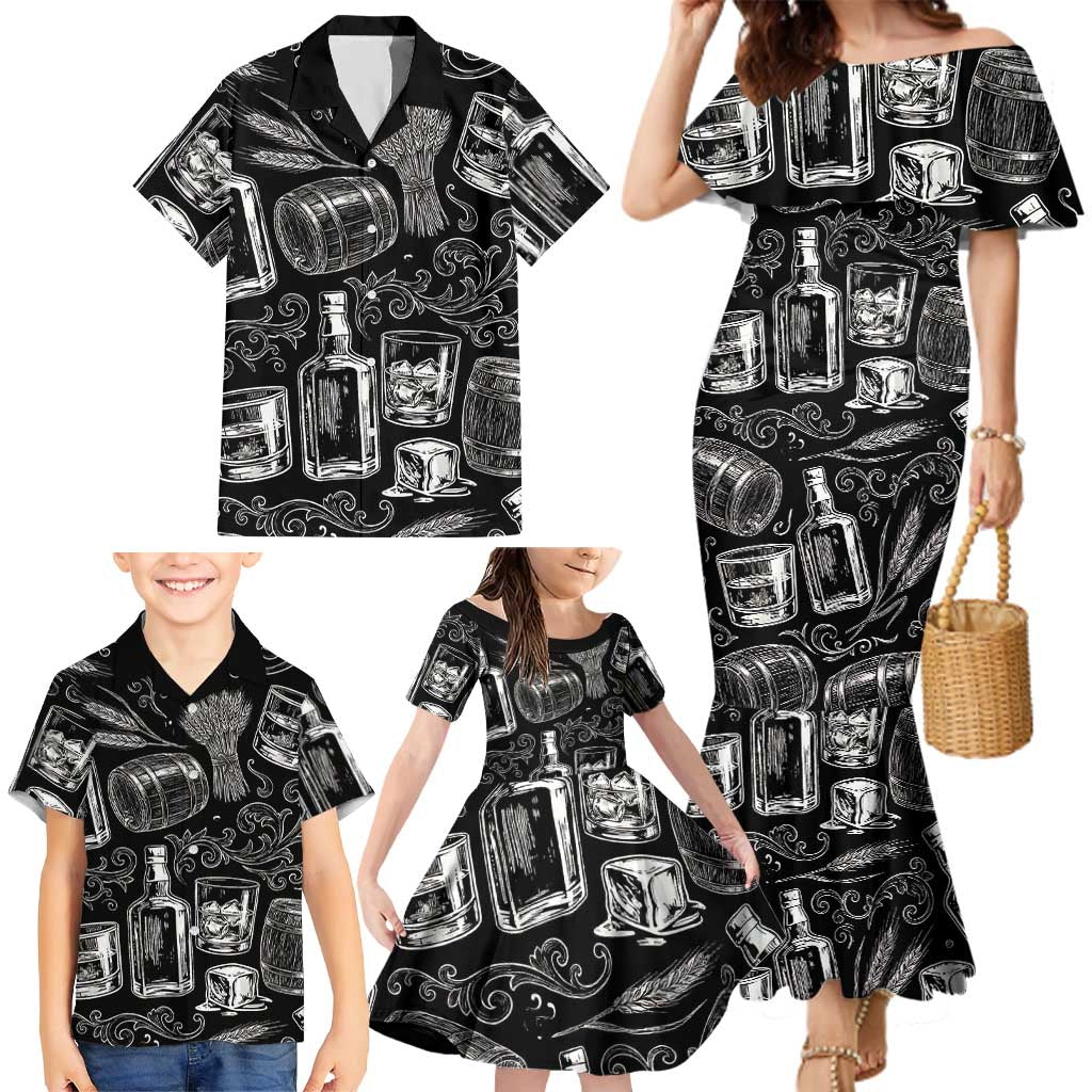 Whisky Neat Family Matching Mermaid Dress and Hawaiian Shirt Vintage Bold Statement Design