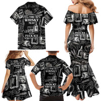 Whisky Neat Family Matching Mermaid Dress and Hawaiian Shirt Vintage Bold Statement Design