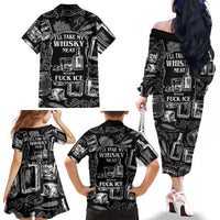 Whisky Neat Family Matching Off The Shoulder Long Sleeve Dress and Hawaiian Shirt Vintage Bold Statement Design