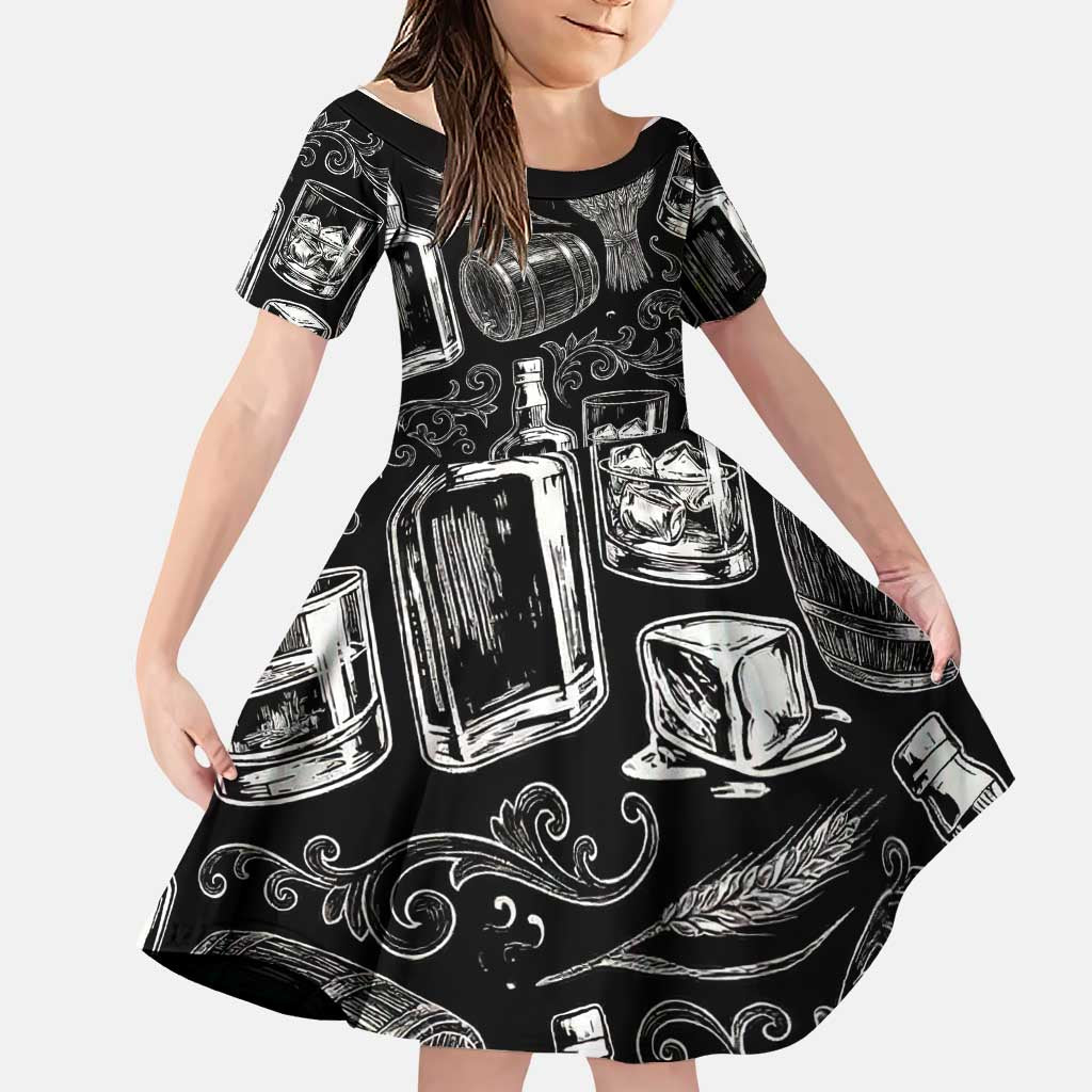 Whisky Neat Family Matching Off Shoulder Maxi Dress and Hawaiian Shirt Vintage Bold Statement Design