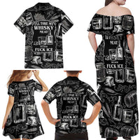 Whisky Neat Family Matching Off Shoulder Maxi Dress and Hawaiian Shirt Vintage Bold Statement Design