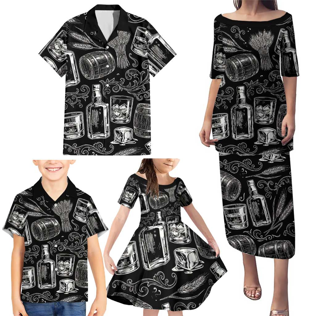 Whisky Neat Family Matching Puletasi and Hawaiian Shirt Vintage Bold Statement Design