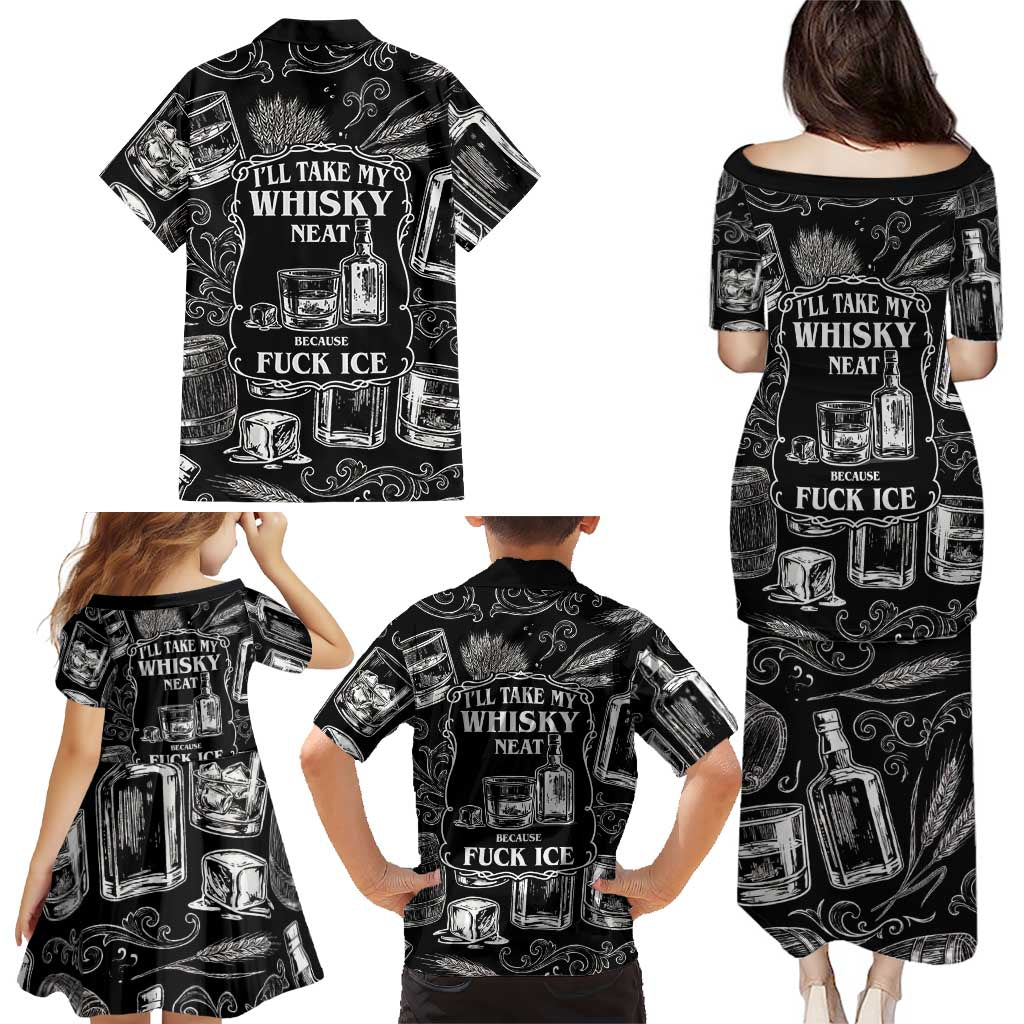 Whisky Neat Family Matching Puletasi and Hawaiian Shirt Vintage Bold Statement Design