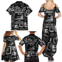 Whisky Neat Family Matching Summer Maxi Dress and Hawaiian Shirt Vintage Bold Statement Design