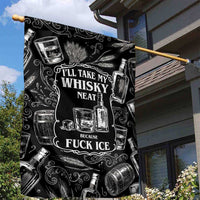 Whisky Neat Garden Flag Vintage Bold Statement Design
