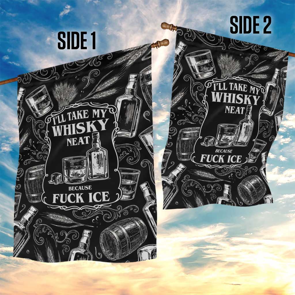 Whisky Neat Garden Flag Vintage Bold Statement Design