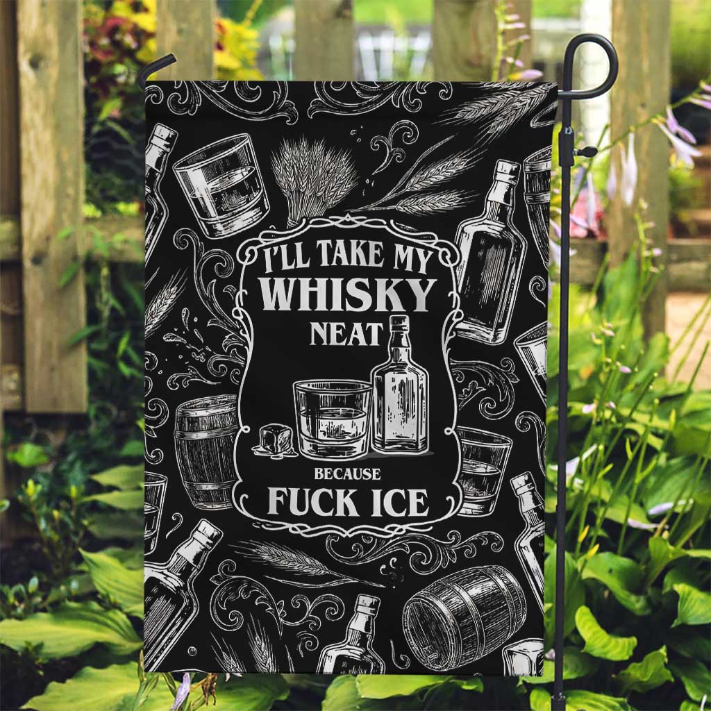 Whisky Neat Garden Flag Vintage Bold Statement Design