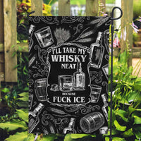 Whisky Neat Garden Flag Vintage Bold Statement Design