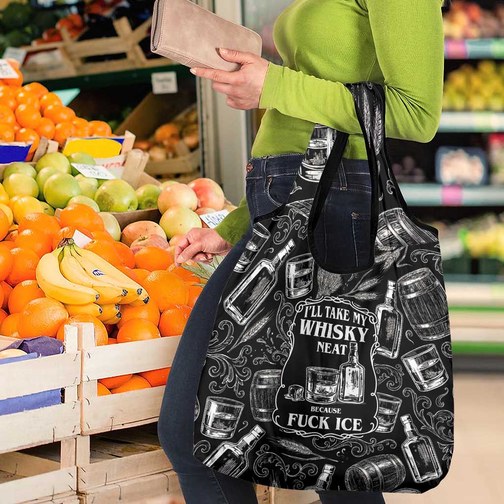 Whisky Neat Grocery Bag Vintage Bold Statement Design
