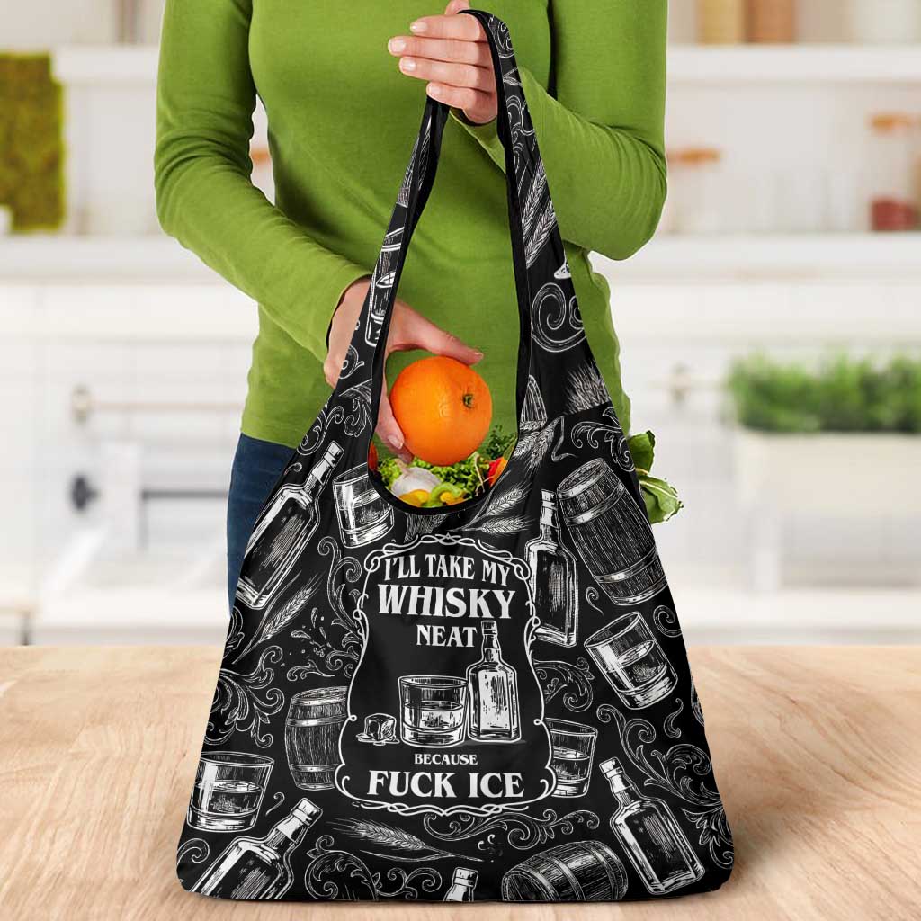 Whisky Neat Grocery Bag Vintage Bold Statement Design