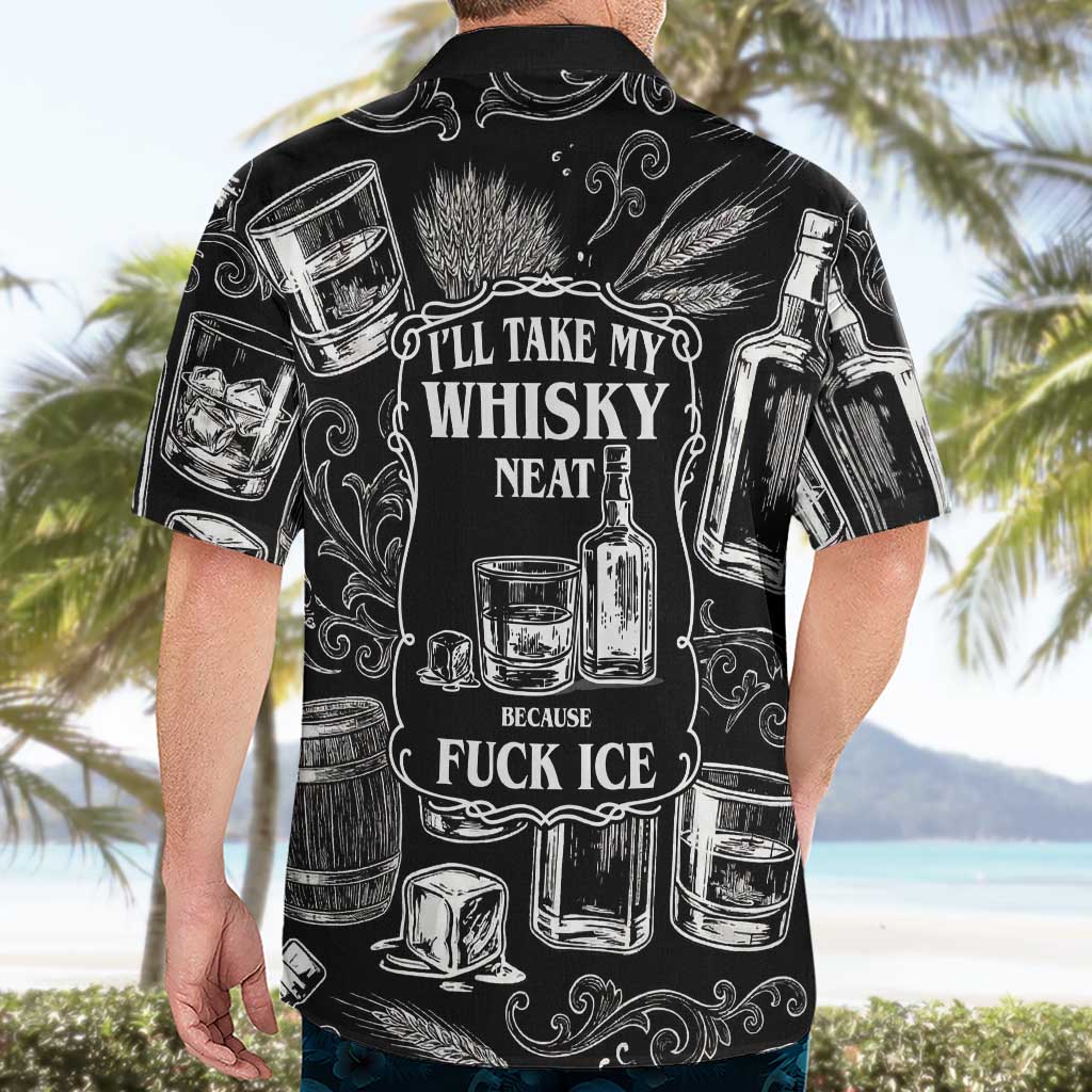 Whisky Neat Hawaiian Shirt Vintage Bold Statement Design