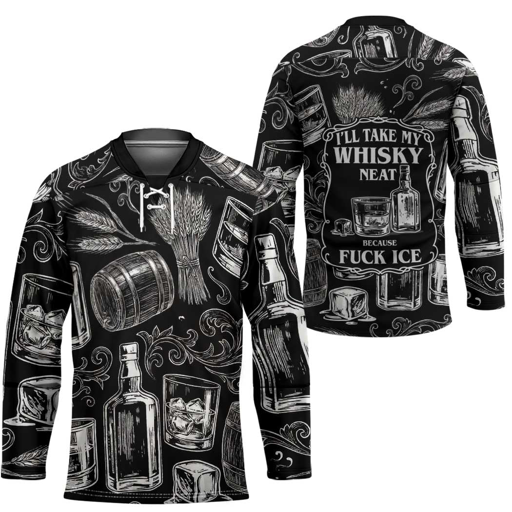 Whisky Neat Hockey Jersey Vintage Bold Statement Design
