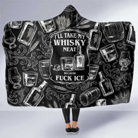 Whisky Neat Hooded Blanket Vintage Bold Statement Design