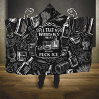 Whisky Neat Hooded Blanket Vintage Bold Statement Design