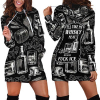 Whisky Neat Hoodie Dress Vintage Bold Statement Design