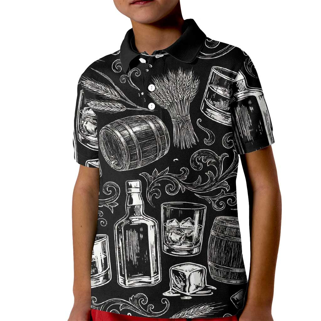 Whisky Neat Kid Polo Shirt Vintage Bold Statement Design
