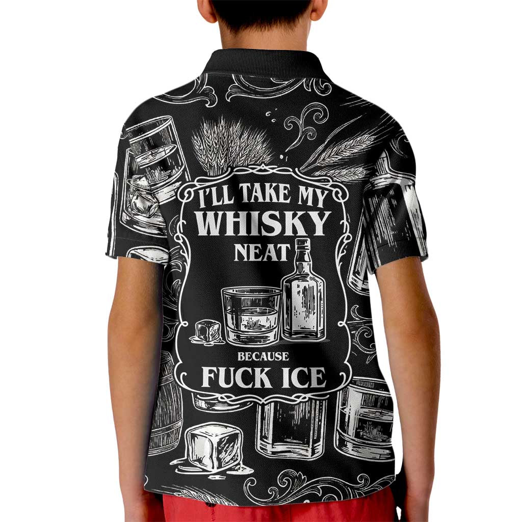 Whisky Neat Kid Polo Shirt Vintage Bold Statement Design