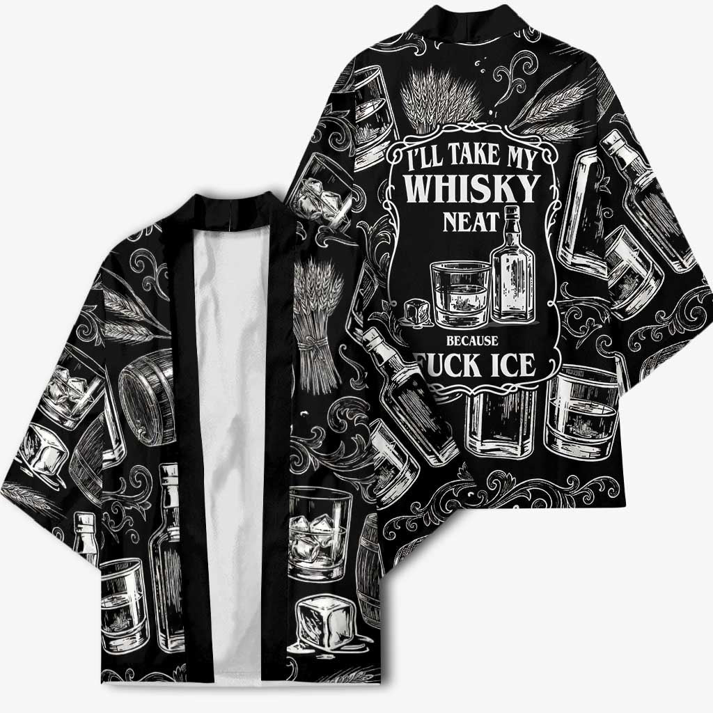 Whisky Neat Kimono Vintage Bold Statement Design