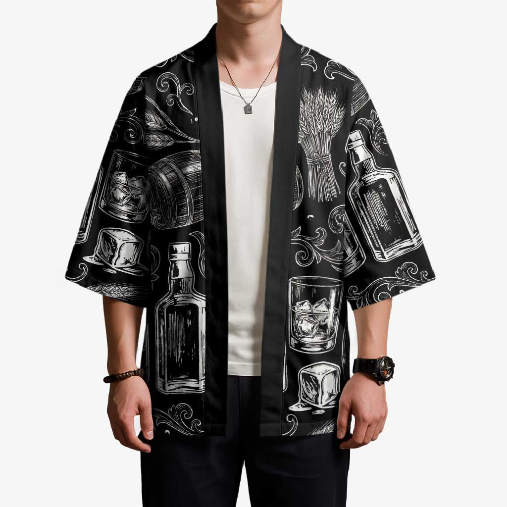 Whisky Neat Kimono Vintage Bold Statement Design