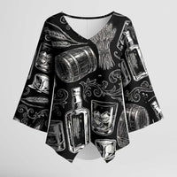 Whisky Neat Kimono Sleeve Blouse Vintage Bold Statement Design