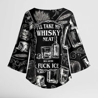 Whisky Neat Kimono Sleeve Blouse Vintage Bold Statement Design