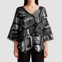Whisky Neat Kimono Sleeve Blouse Vintage Bold Statement Design
