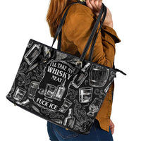 Whisky Neat Leather Tote Bag Vintage Bold Statement Design