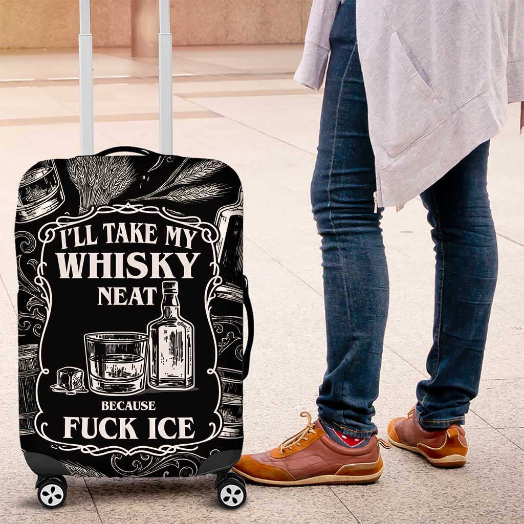 Whisky Neat Luggage Cover Vintage Bold Statement Design
