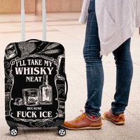 Whisky Neat Luggage Cover Vintage Bold Statement Design