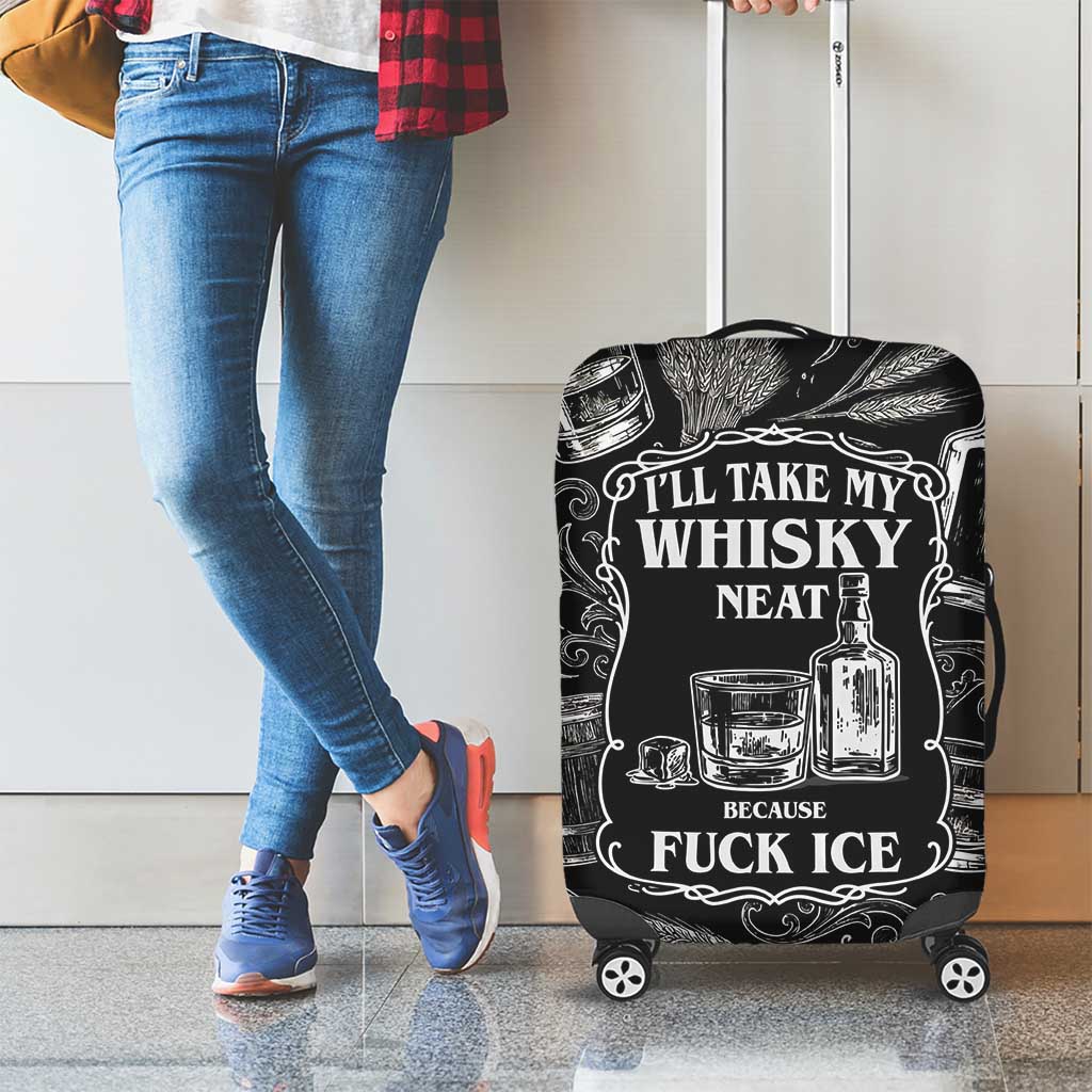Whisky Neat Luggage Cover Vintage Bold Statement Design