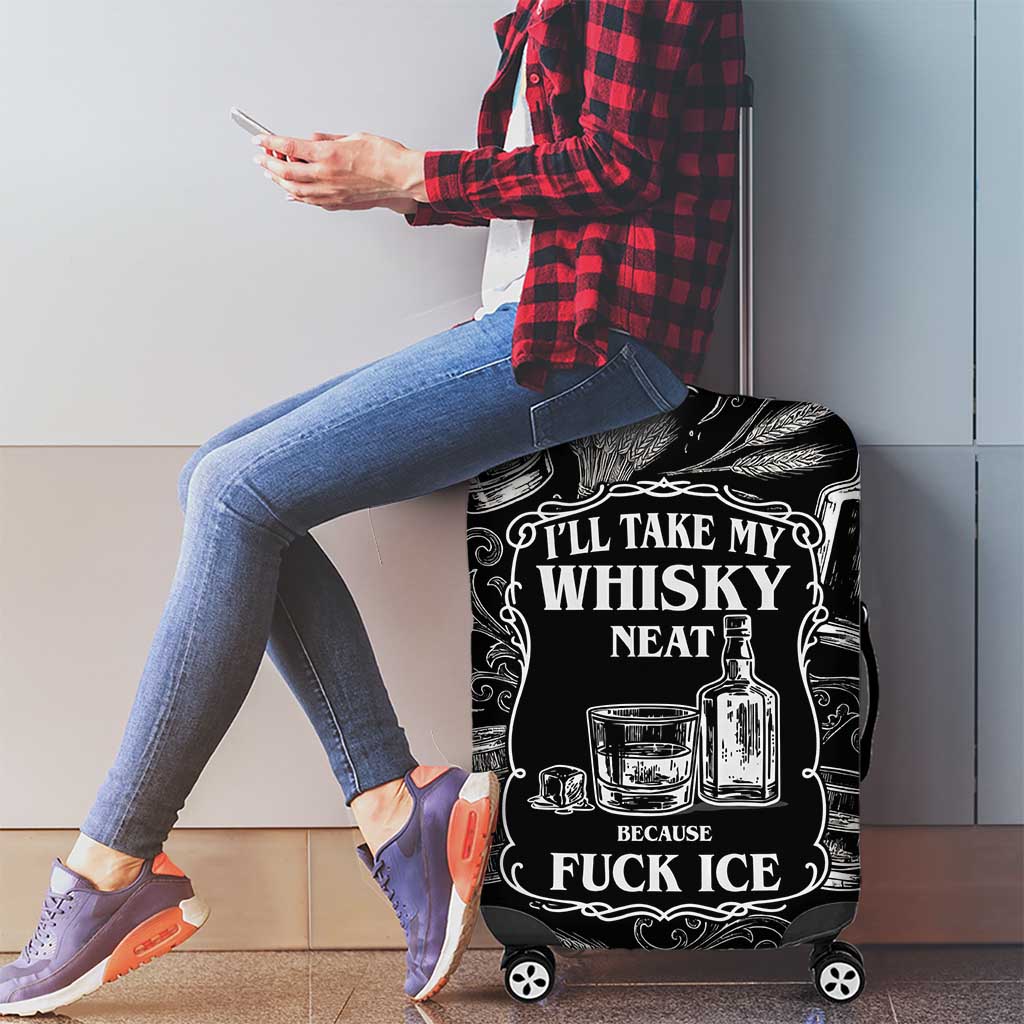 Whisky Neat Luggage Cover Vintage Bold Statement Design
