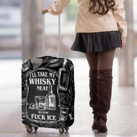 Whisky Neat Luggage Cover Vintage Bold Statement Design
