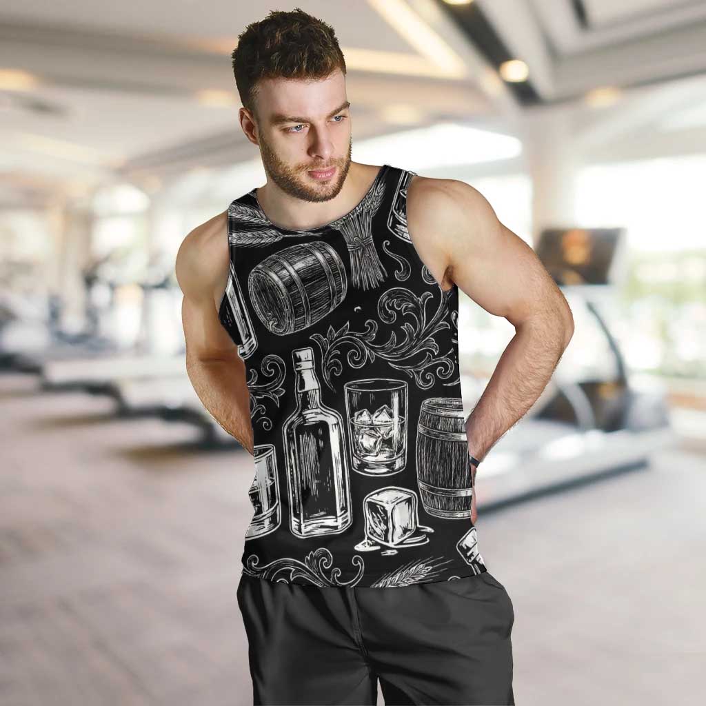 Whisky Neat Men Tank Top Vintage Bold Statement Design