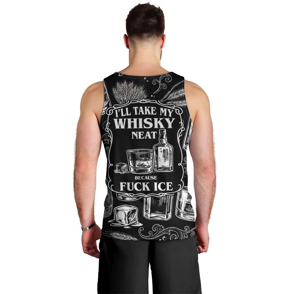 Whisky Neat Men Tank Top Vintage Bold Statement Design