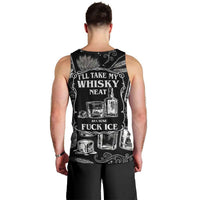 Whisky Neat Men Tank Top Vintage Bold Statement Design