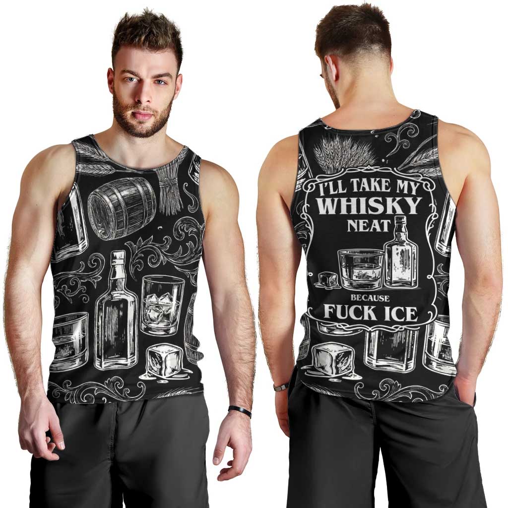 Whisky Neat Men Tank Top Vintage Bold Statement Design