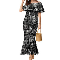 Whisky Neat Mermaid Dress Vintage Bold Statement Design