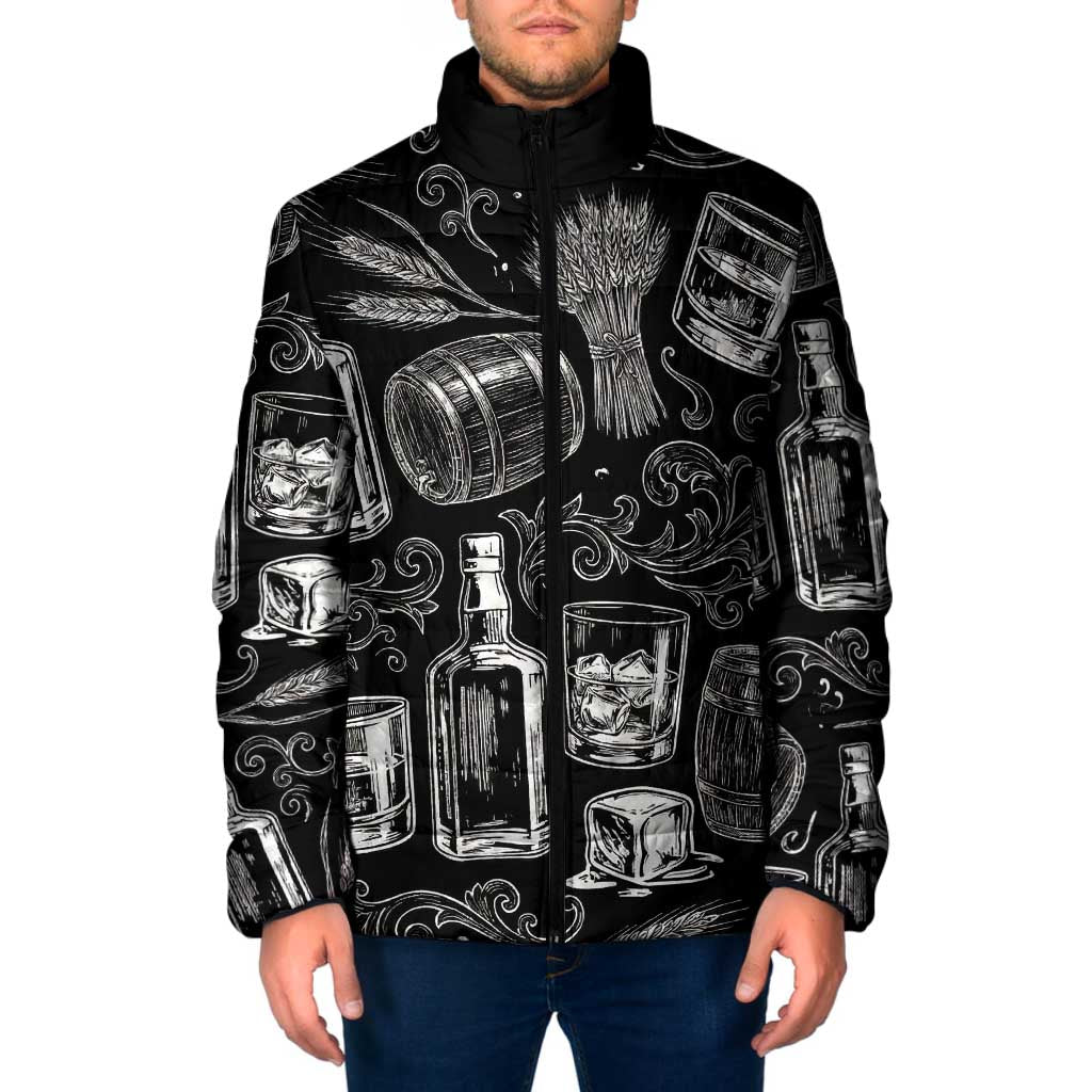 Whisky Neat Padded Jacket Vintage Bold Statement Design