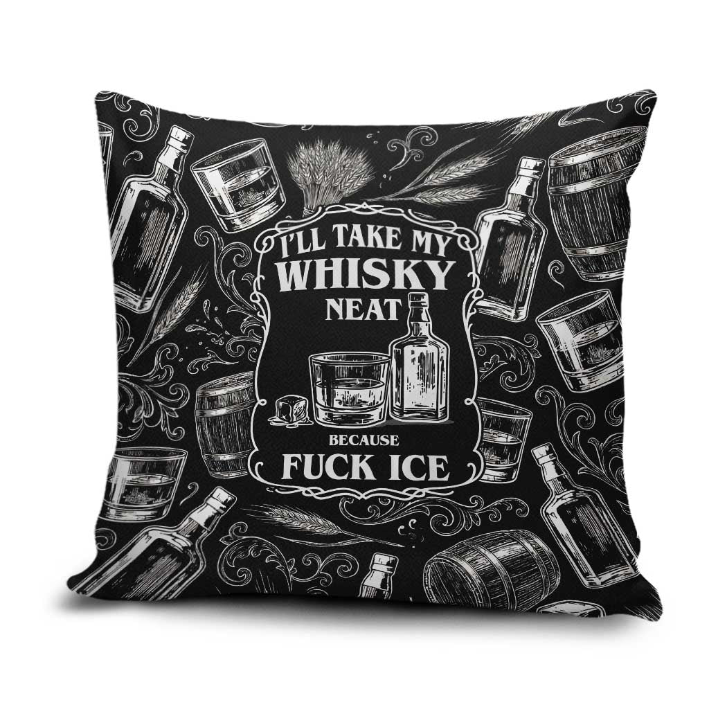 Whisky Neat Pillow Cover Vintage Bold Statement Design