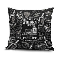 Whisky Neat Pillow Cover Vintage Bold Statement Design