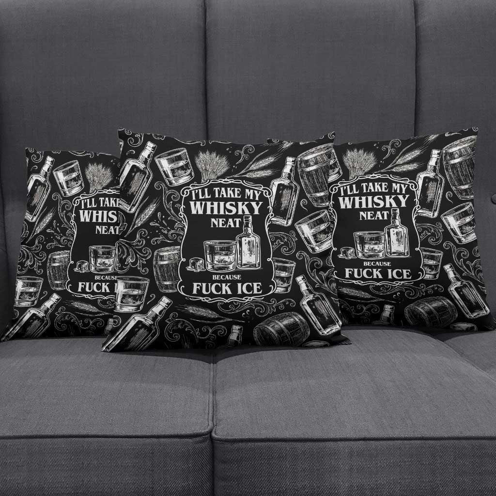 Whisky Neat Pillow Cover Vintage Bold Statement Design
