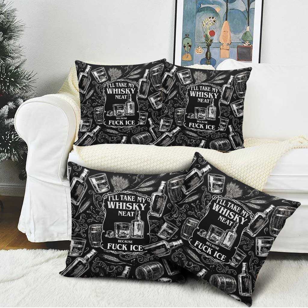 Whisky Neat Pillow Cover Vintage Bold Statement Design