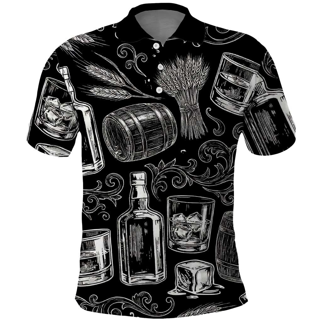 Whisky Neat Polo Shirt Vintage Bold Statement Design