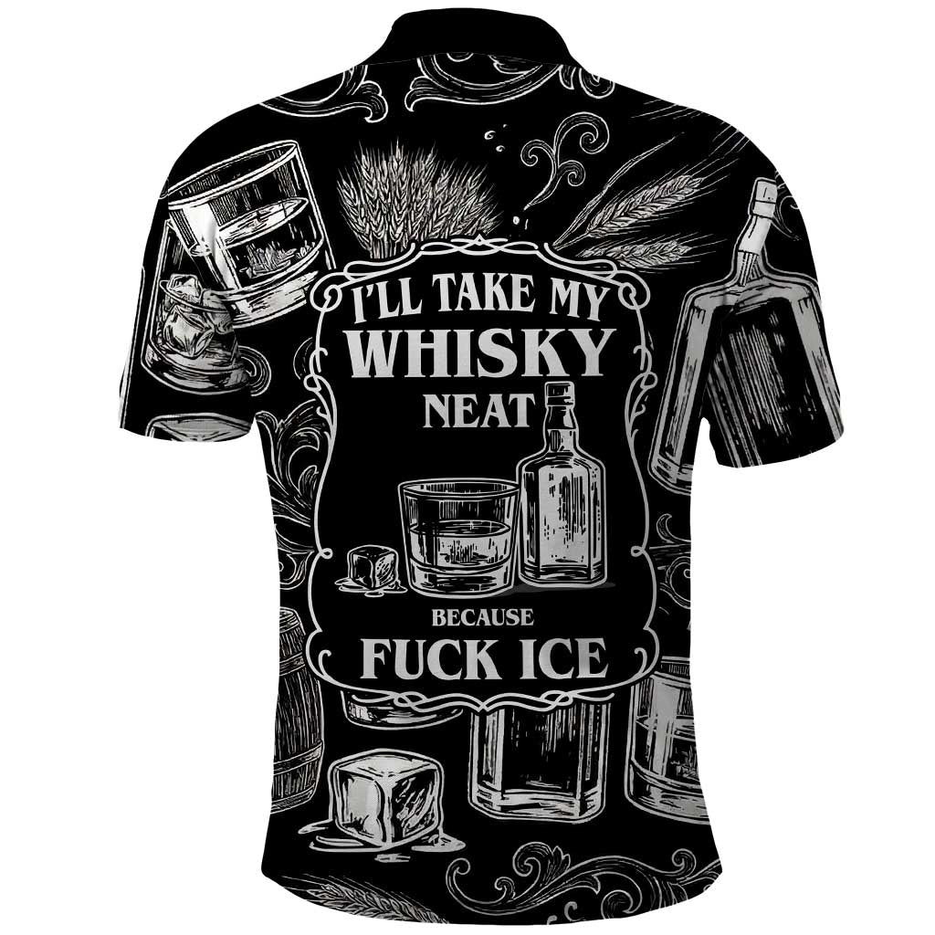 Whisky Neat Polo Shirt Vintage Bold Statement Design