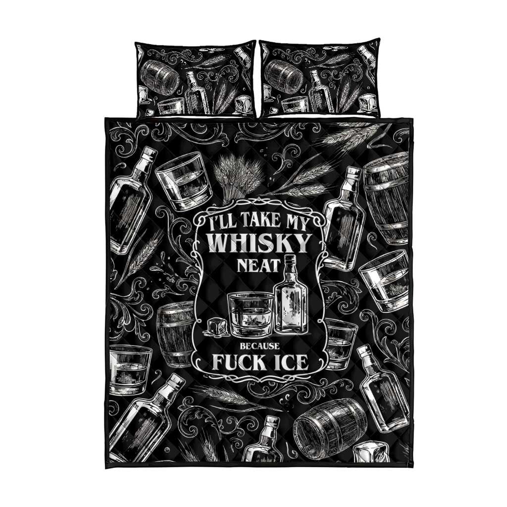 Whisky Neat Quilt Bed Set Vintage Bold Statement Design