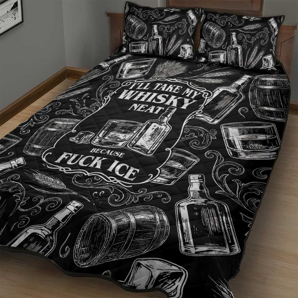 Whisky Neat Quilt Bed Set Vintage Bold Statement Design